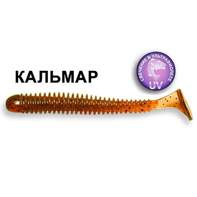 Силиконовая приманка Crazy Fish Vibro Worm 2" 3-50-10-6 кальмар цв. motor oil (моторное масло)