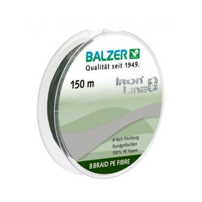 Шнур плетенный Balzer Iron Line 8x Green 150м 0,27 мм 27,5 кг (12663 027)
