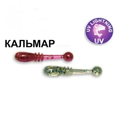 Силиконовая приманка Crazy Fish Whitebait 16-20-14-6 16-20-40-6 кальмар цв. UV Motor Oil (УФ моторное масло) + white tea (белый чай)