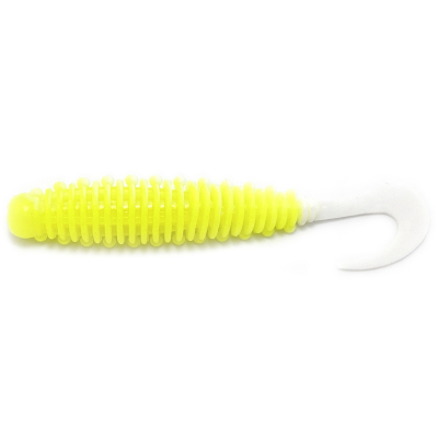 Силиконовая приманка Boroda Baits Mexer Tail 90 mm ЛИМОН/БЕЛЫЙ (Lemon/White)-203