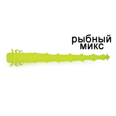Силиконовая приманка Ojas Assa SW53, Сhartreuse (fluo),16шт/банка, аромат Рыбный микс
