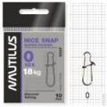 Застежка усиленная Nautilus Nice Snap Super Power size #0 тест 18кг