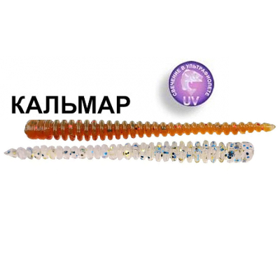 Силиконовая приманка Crazy Fish Cruel leech 1.6" 85-38-14/40-6 кальмар цв. UV Motor Oil (УФ моторное масло) / white tea (белый чай)