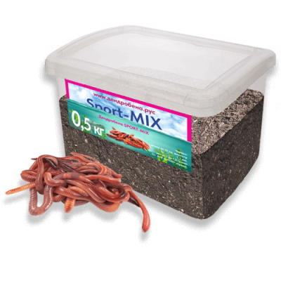Червь Дендробена SPORT-MIX 500гр* Пластиковая банка
