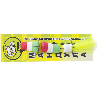 Приманки из Эва Pike Hunter Мандула 8,5 см. цвет Красный — Белый — Зеленый