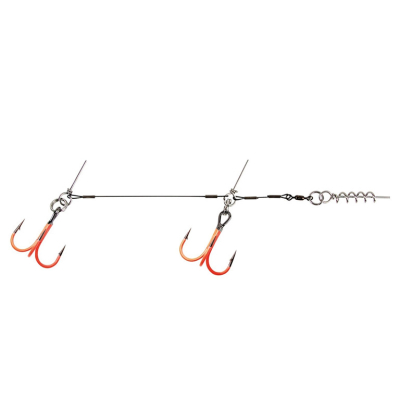 Оснастка для силикона CWC UV Orange Titanium Stinger, 75lb/34кг Giant Tandem №3/0 - 1шт.