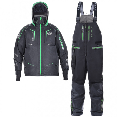 Костюм-поплавок мужской зимний ХСН "Angler prosport", hardguard, черный (зеленые молнии) (54-56/182)