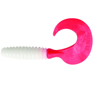 Силиконовая приманка Yaman Pro Spiral 2.5" цвет #05 - White red tail (уп.10 шт)