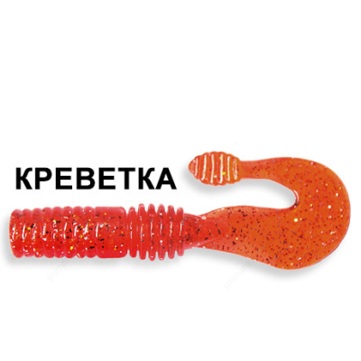 Силиконовая приманка Crazy Fish Powertail 4-7-4-4 креветка цв. cherry (вишня)