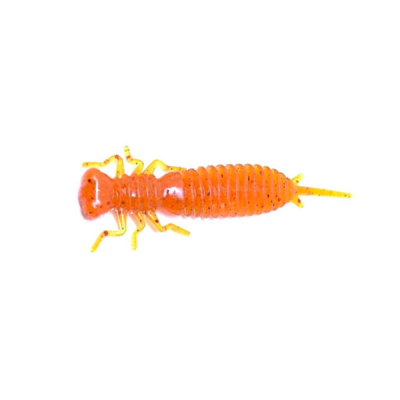 Силиконовая приманка Garry Angler Larva 2" 10 шт/Чеснок цвет #Оранжевый с блестками