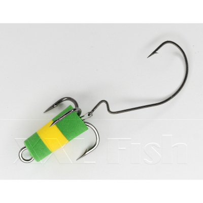 Приманка Мандула "Флажок" XXL Fish Модель 10 цв. ЗеленоЖелтоЗеленый