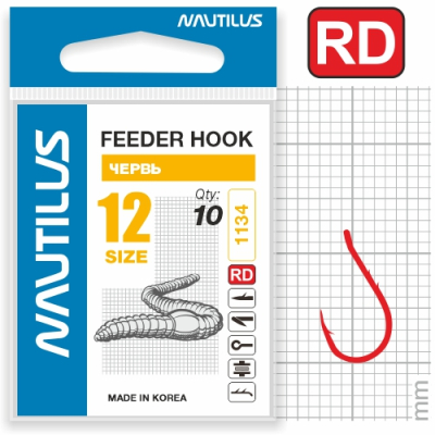 Крючок Nautilus Feeder Фидер червь 1134R №12