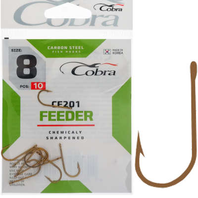 Крючки Cobra FEEDER сер. CF201 разм. 010 10шт.