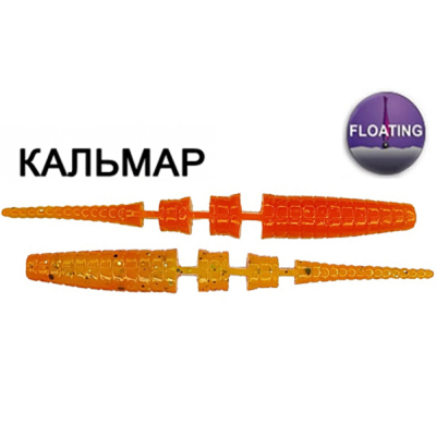 Силиконовая приманка Crazy Fish Polaris 4" 38-100-15d-6-F кальмар цв. fire orange (огненный апельсин)