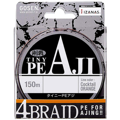 Шнур Gosen Tiny PE AJI 150м Orange #0.2(5lb) 2,3кг