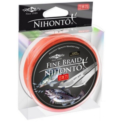 Плетеный шнур Mikado Nihonto Fine Braid Orange 100м 0,20мм - 16,60кг