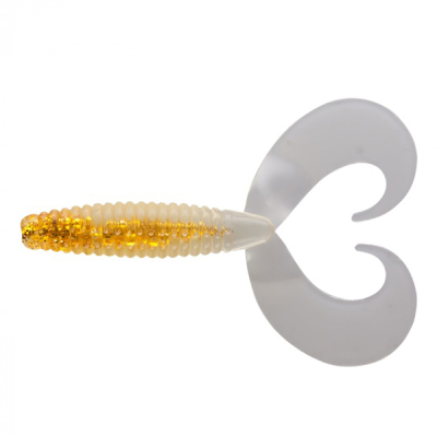 Твистер Sprut Aka 90mm/5.0g/TGL (Transparent-Gold) Special Natural Attractant (7шт)