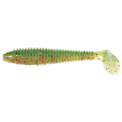 Силиконовая приманка Kaida Shrimp 4" 10cm 8g Green Lemon-6tails HT#007