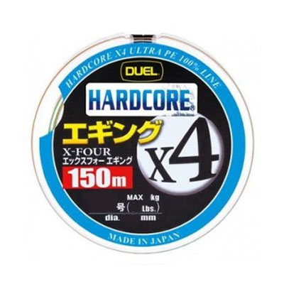 Плетеный шнур Duel PE Hardcore X4 Eging 150m MilkyPink #1.2 (0.191mm) 9.0kg