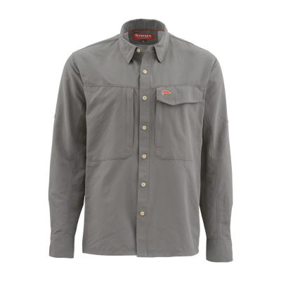 Рубашка Simms Guide LS Shirt - Solid, Pewter, 3XL