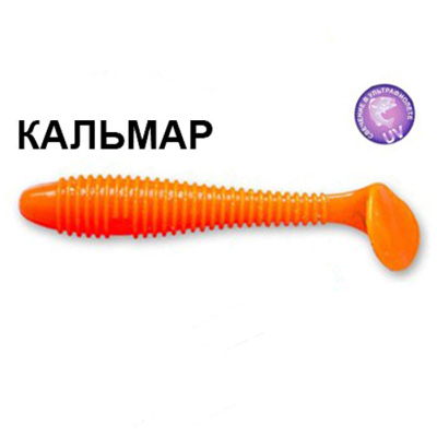 Силиконовая приманка Crazy Fish Vibro Fat 4" 14-100-64-6 кальмар цв. fluo orange (флуоресцентно-оранжевый)