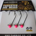 Вольфрамовая джиг-головка на крючке Mustad 32891NP-BN #1/0, Fluo Pink, 4,6 мм, 0,97 гр.