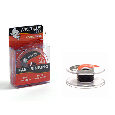 Поводковый материал Nautilus Fast Sinking 15lb 10м Pitch Black*