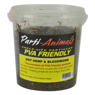 Консервированная приманка Cotswold Baits PVA Friendly Parti Animals Hot Hemp & Bloodworm 1,2L CB034 (конопля и мотыль с перцем чили)