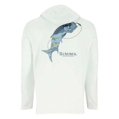 Термофутболка Simms Tech Hoody - Artist Series, White Tarpon, S