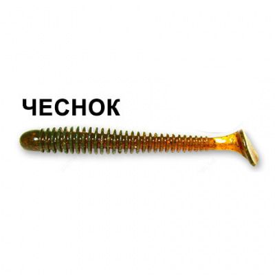 Силиконовая приманка Crazy Fish Vibro Worm 3-50-10-5 чеснок цв. motor oil (моторное масло)