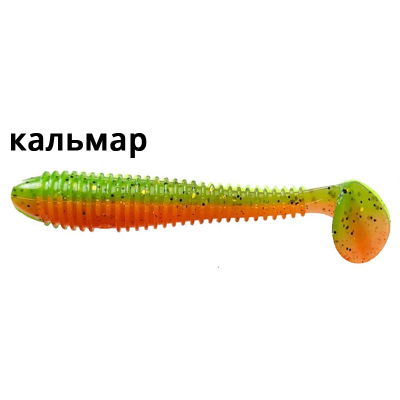 Силиконовая приманка Crazy Fish Vibro Fat 3.2" 73-80-5d-6 кальмар цв. orange-chart (оранж-шартрес)