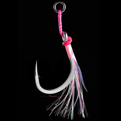 Крючок Ecooda Pink Style Jigging Hooks (Single Hook), прочность 132LB/60kg, уп.4 шт.