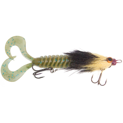 Приманка RSK Fishing MAUS XS (диаметр головы 10 mm) 13см 17гр -Желто-черна голова, хвост болотный
