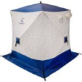 Палатка зимняя куб "Следопыт" 2,1 х2,1 м,Oxford 210D PU 1000,S поПолу4,4 кв.м, цв. синий/белый с принт (PF-TW-26)