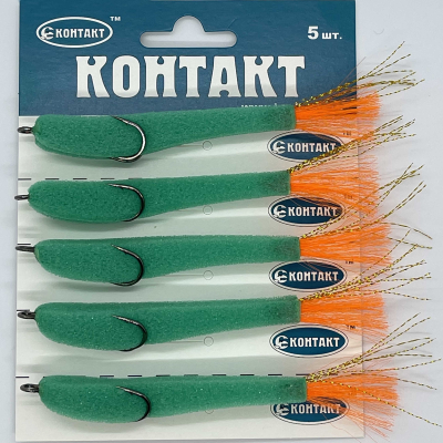 Поролоновая рыбка Контакт (закрытый двойник), 8 см зеленая