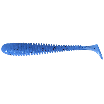 Силиконовая приманка Pike Hunter Ribbed Worm 4.0 /10см #008 Blue  (UV) 6шт