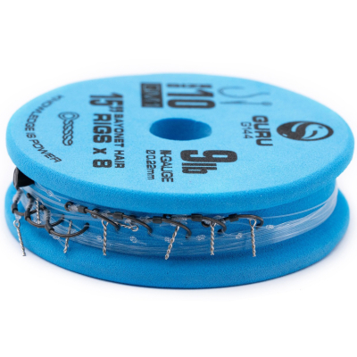 Поводок готовый GURU QM1 Bayonet Ready Rigs 15&quot; №10 0,22мм 8шт