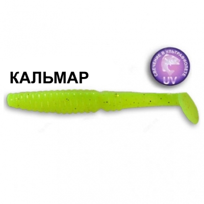 Силиконовая приманка Crazy Fish Scalp Minnow 4" 18-100-6-6 кальмар цв. chartreuse (шартрез)