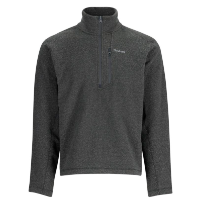 Пуловер Simms Rivershed Half Zip Fleece, Black Heather, S