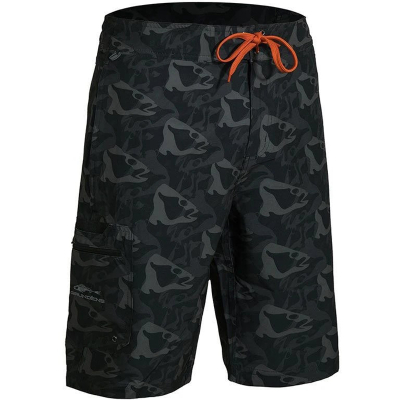 Шорты Grundens Fish Head Board Short, Black Fish Camo - L