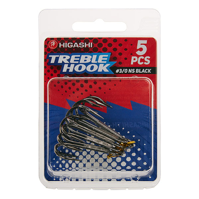 Тройник Higashi TH-1 Treble Hook NS Black #3/0