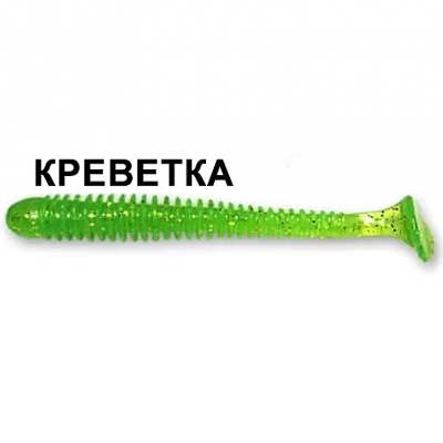 Силиконовая приманка Crazy Fish Vibro Worm 3" 11-75-21-4 креветка цв. lime (лайм)