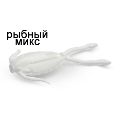 Силиконовая приманка Ojas Tisbe 27, White (fluo), 12шт/банка, аромат Рыбный микс