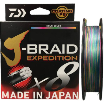 Леска плетёная Daiwa J-Braid Expedition × 8E 300m Multi Color 0.24mm