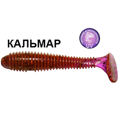 Силиконовая приманка Crazy Fish Vibro Fat 4" 14-100-12-6 кальмар цв. ultraviolet (ультрафиолет)