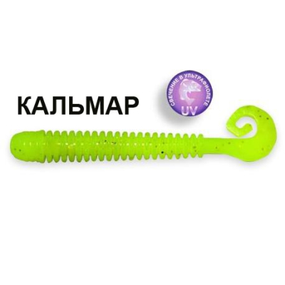 Силиконовая приманка Crazy Fish Active Slug 2-7.1-6-6 кальмар цв. chartreuse
