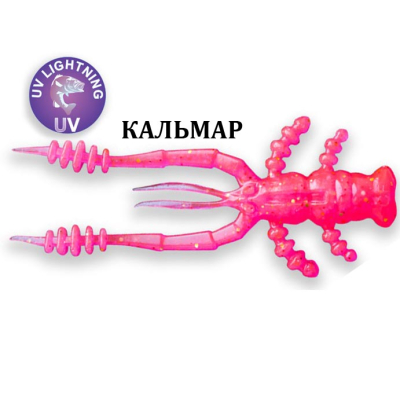 Силиконовая приманка Crazy Fish Crayfish 3" 34-75-37-6 кальмар цв. lollipop (леденец)