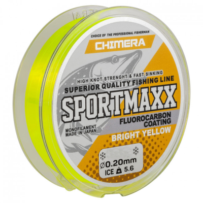 Леска Chimera SPORTMAXX Fluorocarbon Coating Bright Yellow 100m #0.30
