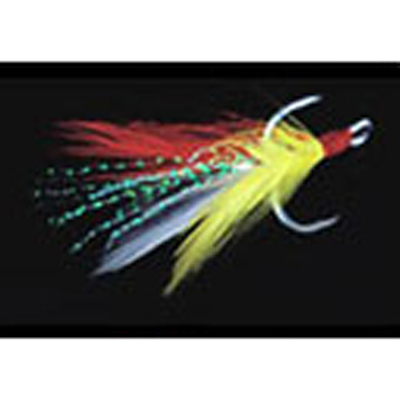 Крючок тройной GT-Bio GT-32TF #6 муха цвета красный+желтый+белый, уп. 5шт.