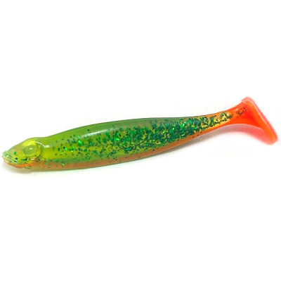 Силиконовая приманка Boroda Baits Anchous 55мм цвет ЗЕЛЁНЫЙ/ЯРКО-ОРАНЖЕВЫЙ (Green/Fire Orange)